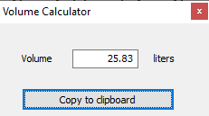 Mandrel volume calculator